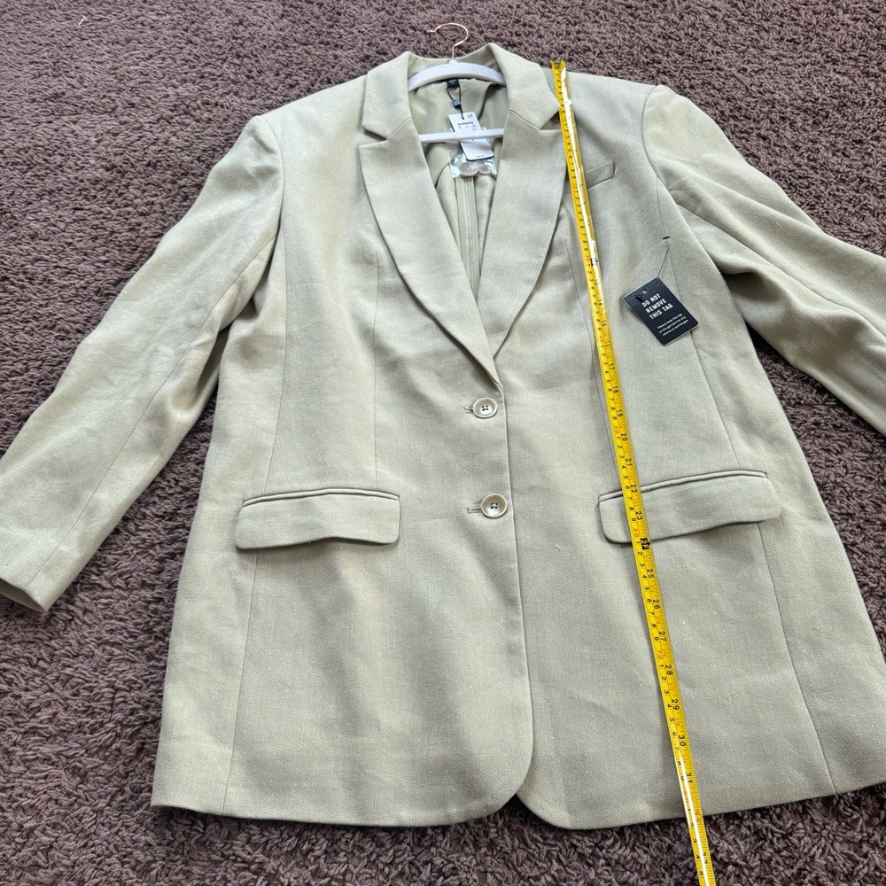 NEW EXPRESS ELM LINEN BLEND OVERSIZED BOYFRIEND BLAZER SZ M MEDIUM NEW $168 - Picture 8 of 11